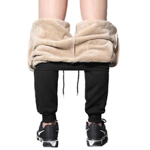 Мужские теплые брюки, мужские меховые спортивные штаны, мужские шаровары, зимние плюшевые бархатные штаны, мужские флисовые спортивные штаны 4XL