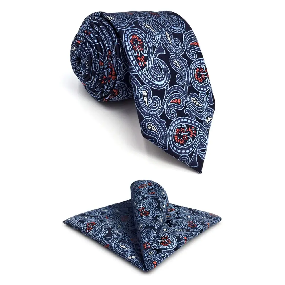 E1 темно синий Пейсли мужской набор галстуков шелковые модные галстуки для мужчин