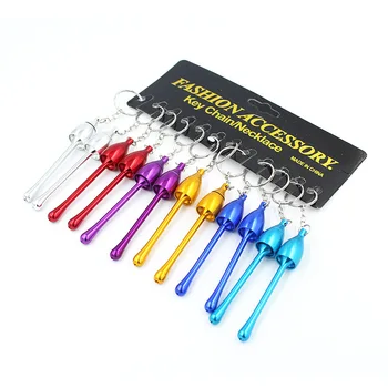 

Fashion Accessory Key Chain Necklace Metal Small Mushroom Pipe Personality Creative Hanging Card Small Pipe Portable Metal Pipe