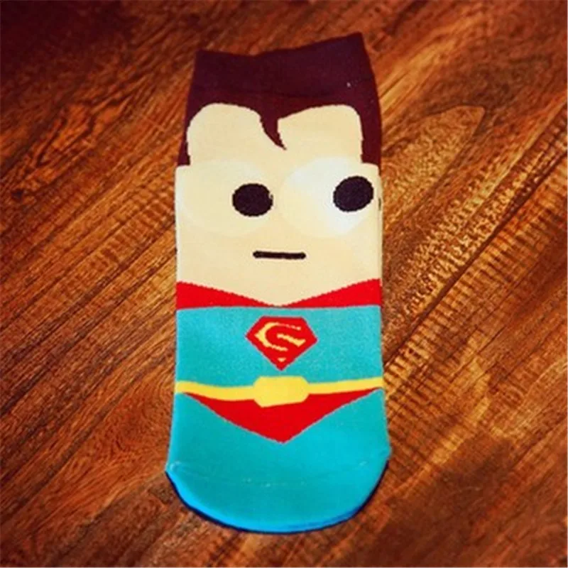 Мужские носки с забавными персонажами из мультфильмов; Новинка; носки с Бэтменом, капитаном Америка, Халком, Суперменом, человеком-пауком, супергероями; Веселые носки - Цвет: Superman