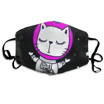 

Dustproof Washable Reusable Funny Cat In Space Mouth Cover Mask Respirator Germ Protective Warm Windproof Mask