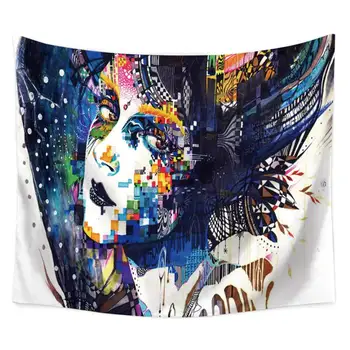 

Abstract Drawing Woman Tapestry Wall Hanging Tablecloth Beach Towel Blanket Picnic