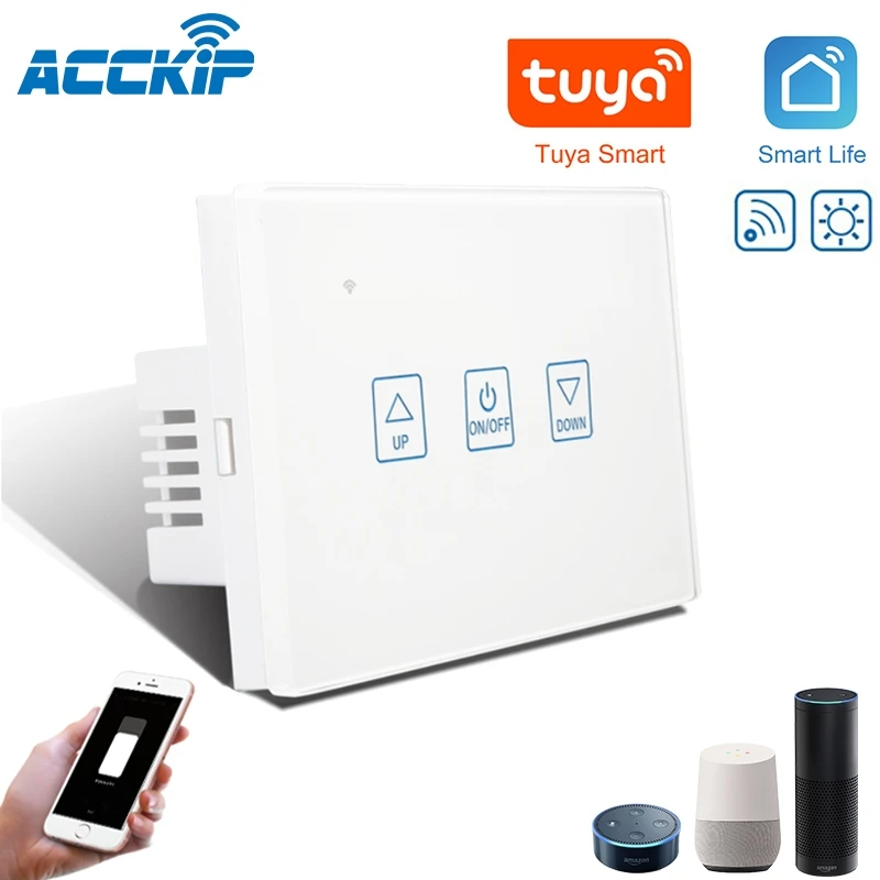 ACCKIP Интеллектуальный wifi переключатель со стеклянной панелью стандарт США 220 В светодиодный светильник сенсорный переключатель управление приложением диммер Золотой умный wifi переключатель - Цвет: White