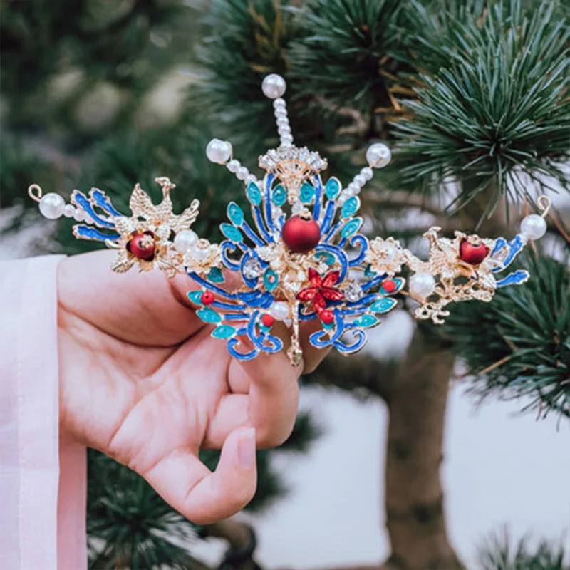 QIANJI Hanfu головной убор с кисточкой полный набор шаговый древний стиль аксессуары для волос девушка с аксессуарами шпилька