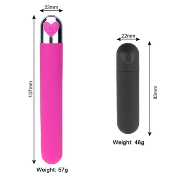 Sex Vibrator Clitoris and G-Spot Nipple Stimulator Vibrate Massager Bullet Vibe Orgasm Vagina Dildo for Travel USB Rechargeable 6