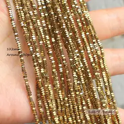 Natural Hematite Plated color Faceted 1X2/3x2/4x2mm Shining beads 330pcs ,For DIYJewelry making! Mixed wholesale for all items !