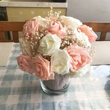10 шт. 8 см Красивые Искусственные цветы ПЭ пена Роза, для создания своими руками свадебное украшение для букета свадебная комната венок принадлежности для скрапбукинга