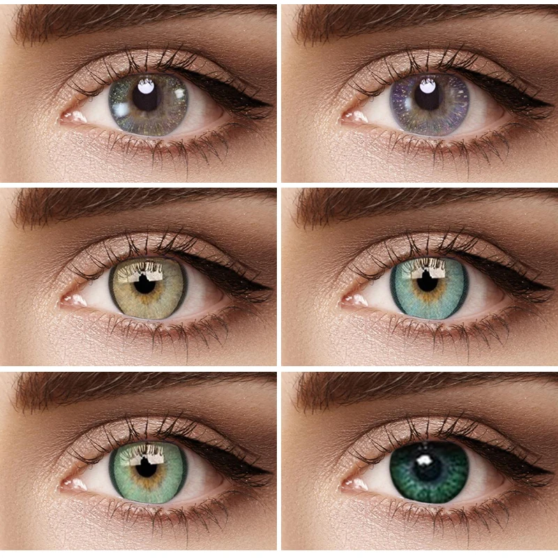 

1pair Europe Colored Series Yearly Big Eyes Cute Contacts Colored Contact Lenses Cosmetic Contacts Natural Color Lens