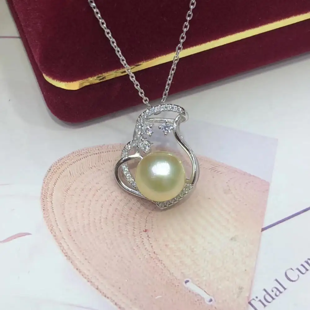 

925 Sterling Silver Pendant Base Settings Mountings Findings Parts for Pearl Coral Jade Beads Stones Crystal