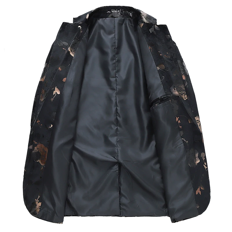 Men's Blazer Fashion Floral Print Bronzing Slim Large Size 6XL Suit Coat Fashion Urban Casual Men's Banquet Suit Men's Blazer Fashion Floral Print Bronzing Slim Large Size 6XL Suit Coat Fashion Urban Casual Men's Banquet Suit
