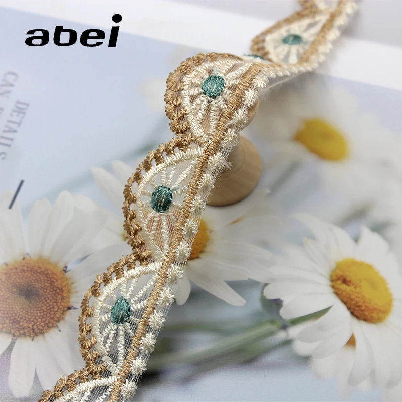 Lace Accessories 2Yards/Lot White Water Soluble Lace Trims Embroidered Mesh Ribbon DIY Appliques Handmade Sewing Tull Craft Underwear Supplier