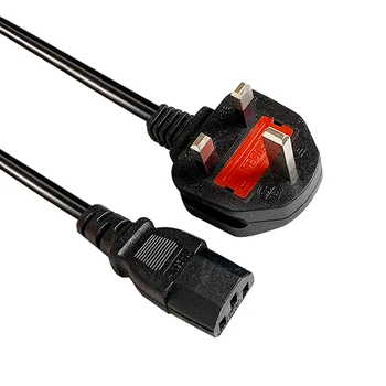 

5PCS UK Singapore Malaysia Power Extension Cable Cord British Plug To IEC320 C13 For Laptop Charger HO3VV-F 3*0.75mm 1.5M
