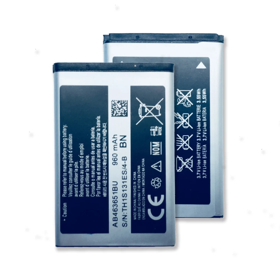

AB463651BU 960mAh Replacemeny Battery For Samsung W559 S5620I S5630C S5560C C3370 C3200 C3518 J808 F339 S5296 C3322 L708E S5610
