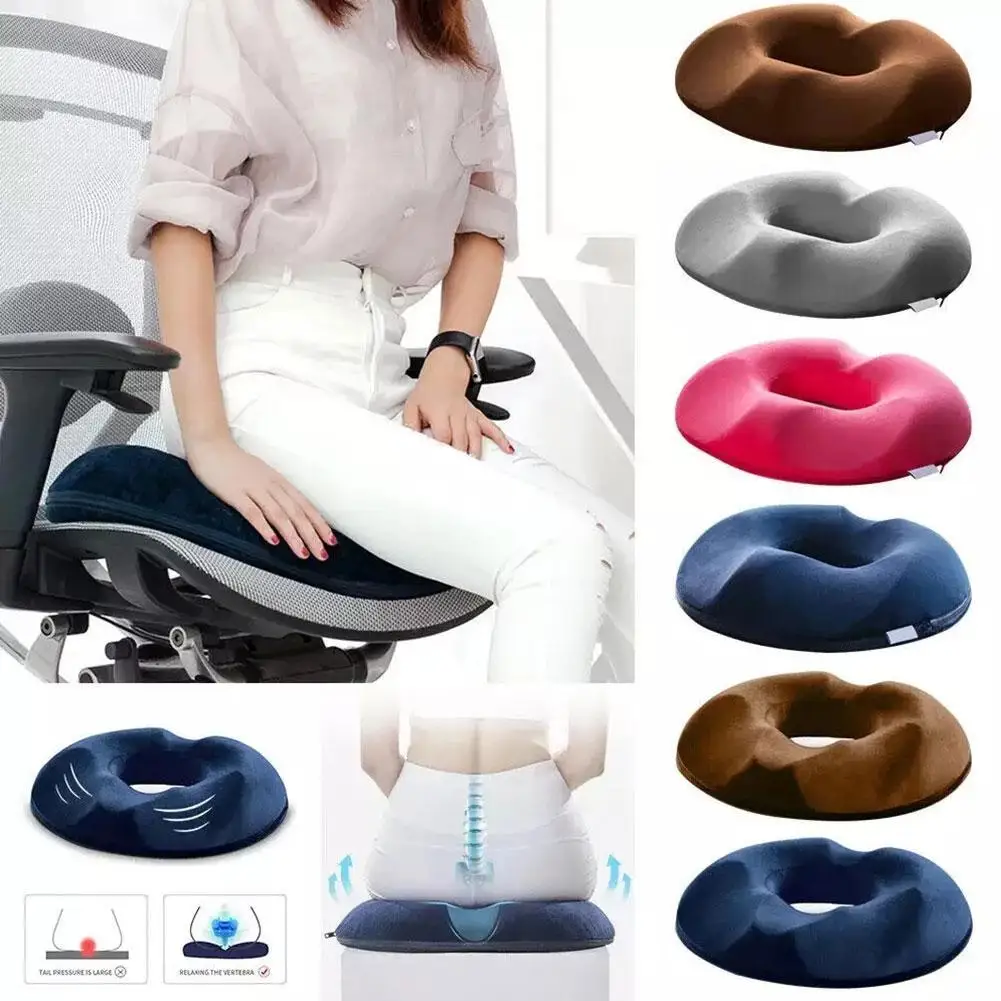 1PCS Donut Pillow Hemorrhoid Seat Cushion Tailbone Coccyx Orthopedic Medical Seat Prostate Chair for Memory Foam