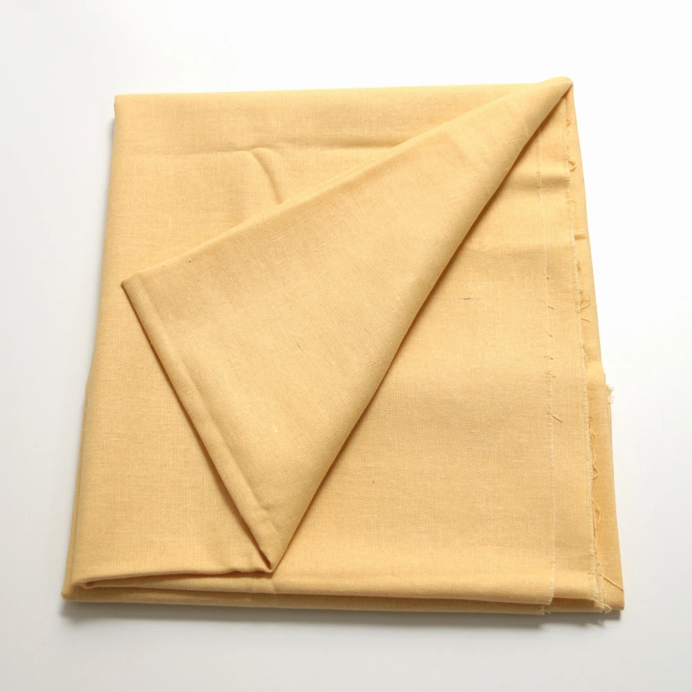 50cm*140cm Egg Yellow Linen Fabric Soft Shirt Dress Material Cotton | Дом и сад