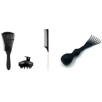 

1Pcs Portable Plastic Hair Brush Comb Cleaner & 1 Set Detangling Hair Brush Tangle Comb Shower Massage Scalp Comb