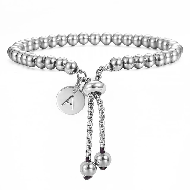 Louis Vuitton Monogram Beads Bracelet Silver Metal