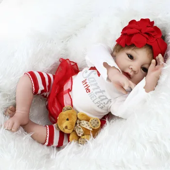 

55cm Realistic Supernatural Doll With Beautiful Dress Children's Wear Model Toy Reborn Baby Doll Lifelike Girl Doll