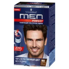 Гель для мужчин тонирующий Men perfect, 80 Натуральный черно-каштановый