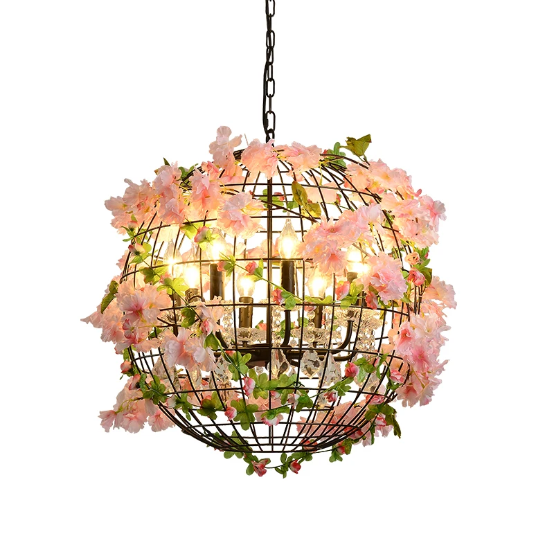 Retro Industrial Wind Factory Chandelier Creative Music Theme Bar Coffee Restaurant Bird Cage Lighting Iron Pendant Lamp | Лампы и