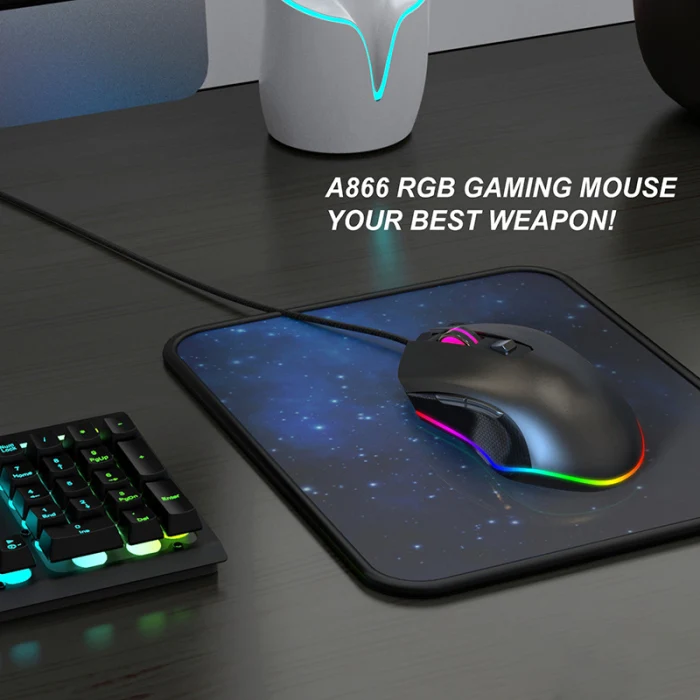 Проводная светящаяся игровая мышь USB оптическая компьютерная мышь 7 программируемая кнопка NK-Shopping