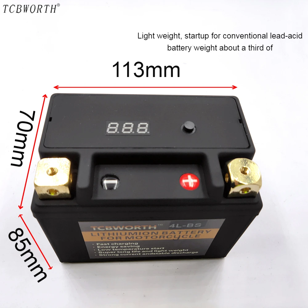 4L BS12V батарея для запуска мотоцикла глубокий цикл 4 Ач CCA 180 А литиевая скутера LiFePO4