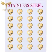 12 пар сережек-гвоздиков с сердечками, ювелирные изделия для влюбленных,, серьги из хирургической стали для женщин и девушек, серьги orecchini