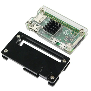 

2 Set with Heatsink Acrylic Protector Cover Case for Raspberry Pi Zero(Black & Transparent)