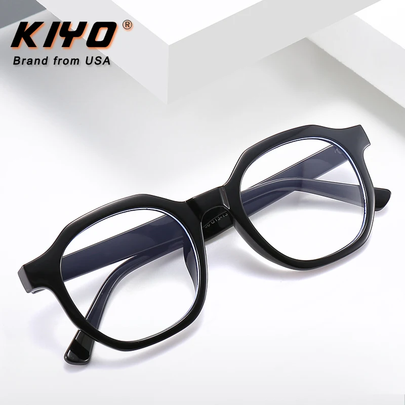 

KIYO Brand 2020 New Women Men Fashion Optical Frame PC Eyeglasses Frames Polygonal Spectacles Glasses High Quality Eyewear 3911