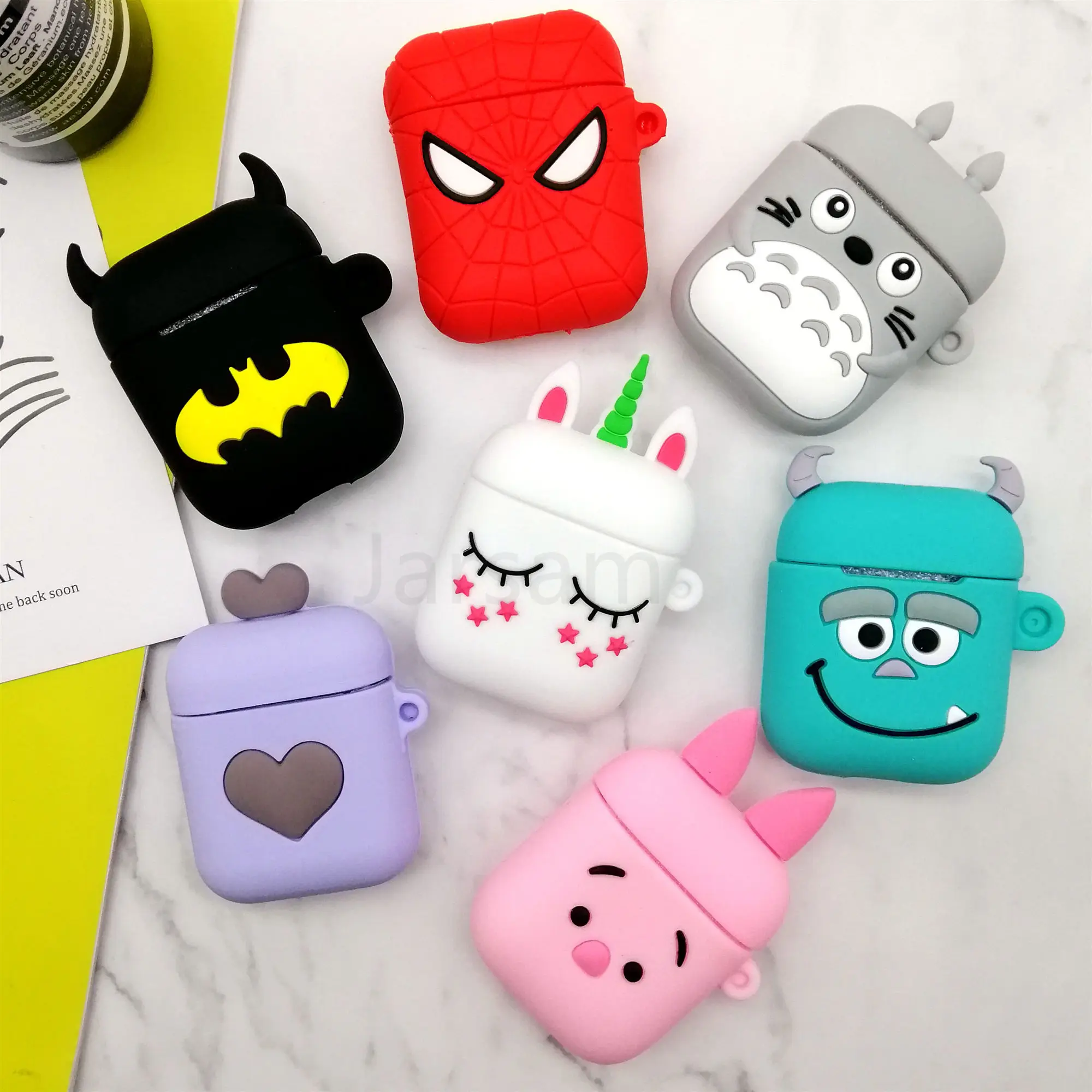 

For Airpods Case Silicone Stitch Cartoon Cover for Apple Air pods Cute Earphone Case 3D Headphone case for Earpods Accessories