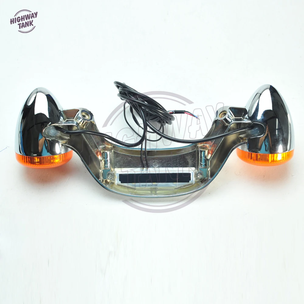  Chrome Motorcycle LED Rear Turn Signal Brake Light Bar Case for Harley Touring Street Road Glide 20 - 4000123804614