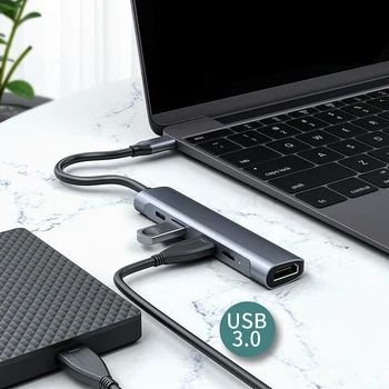 

5 in 1 Type-C HUB HDMI USB2.0 USB3.0 PD Type-C Data Adapter for Desktop Laptop USB 3.0 High Speed Ports Type-C