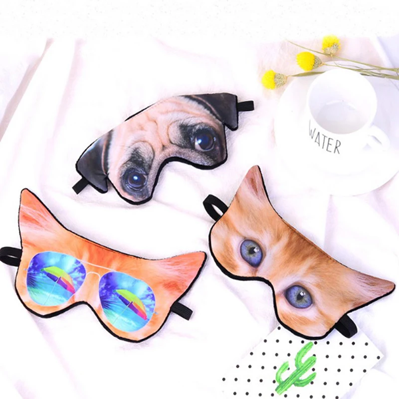 1PC Cute 3D Animal Printing Sleeping Eye Mask Blindfold Relax Sleep Travel Covers Eye-shade Sleeping Tools Eyepatch New