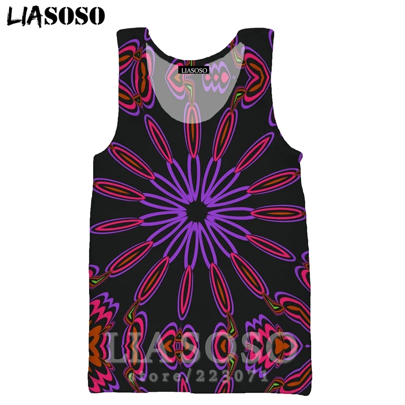 4 Psychedelic головокружение жилет LIASOSO для мужчин женщин Аниме Толстовка 3D принт повседневное O образным вырезом майка без рукавов хип хоп пуловер A328-9 - Цвет: 4
