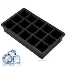 Горячая пищевая 15 отверстие коробка Силиконовый Лоток Для Льда 15 даже квадратных кубиков льда Силиконовый Лоток Для Льда Плесень