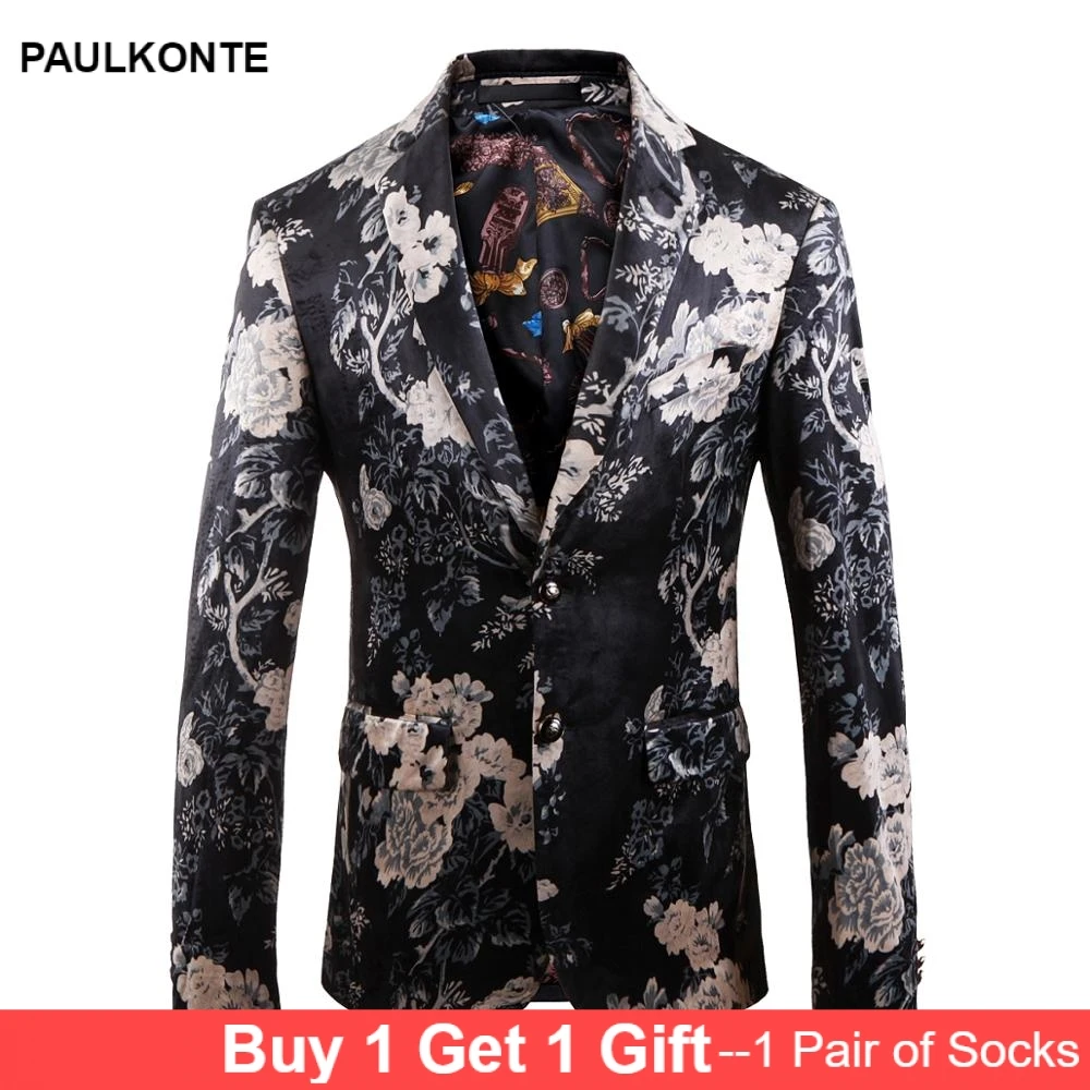 2019 Men'S High Quality Blazer Silver Print Party Wedding Festival Fashion Jacket Stage Costume Singer Slim Suit Coat 2019 Men'S High Quality Blazer Silver Print Party Wedding Festival Fashion Jacket Stage Costume Singer Slim Suit Coat