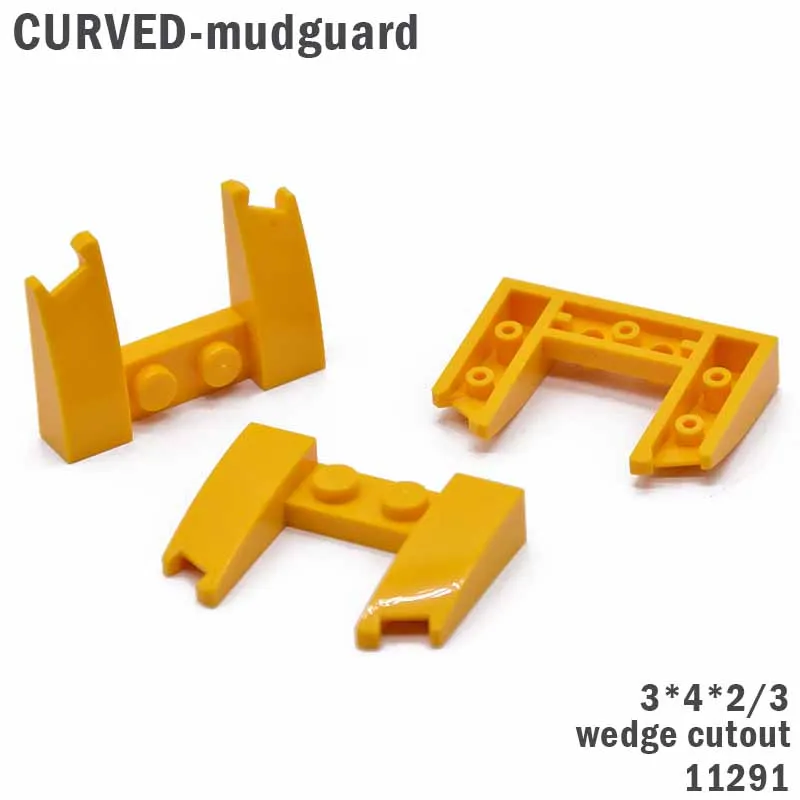 

20Pcs/lot MOC Curved Bricks 11291 31584 3x4 Wedge Cutout Round Building Blocks Technic Creator Parts DIY Educational gift Toys
