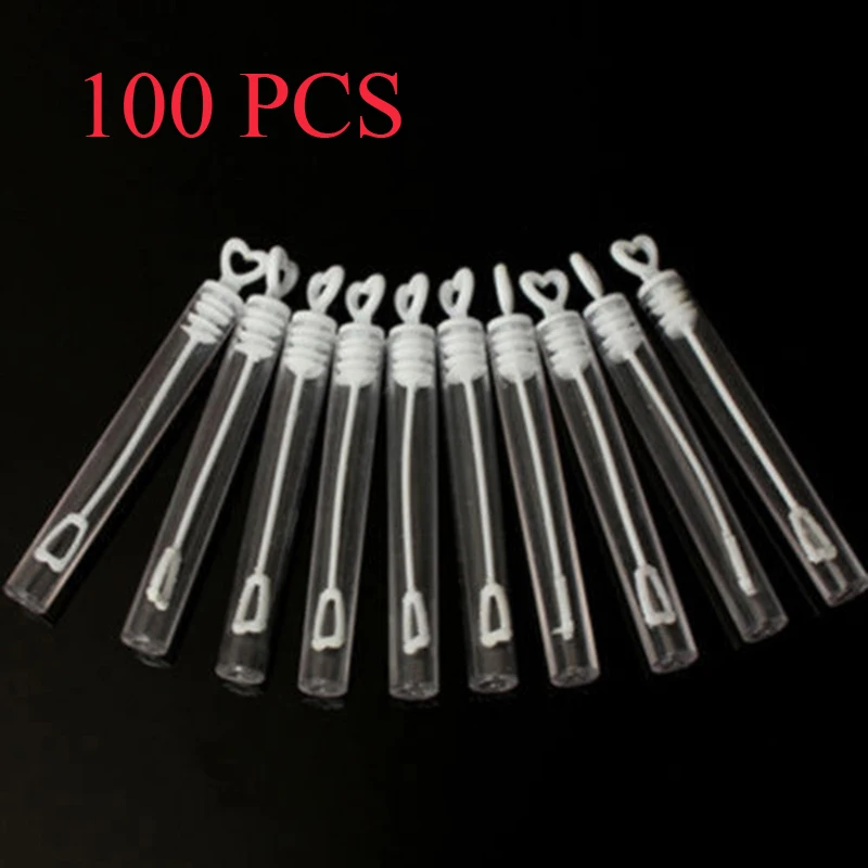 100PCS Transparent 25/50/100 шт. пузырь бутылка для Свадебная вечеринка свадебные сувениры мыло с водными пузырьками, бутылка «любящее сердце» палочка трубка для домашний декор "сделай сам" для детей - Цвет: 100PCS Transparent