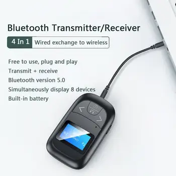 

T14 5.0 Bluetooth Adapter LED Screen Wireless Audio Blue Tooth Transmitter Receiver for PC Car 3.5mm AUX Music Sender Adaptador