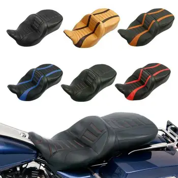 

Motorcycle PU Leather Rider Driver Passenger Seat For Harley Touring Road King Road Glide Street Glide CVO FLHR 2009-2020