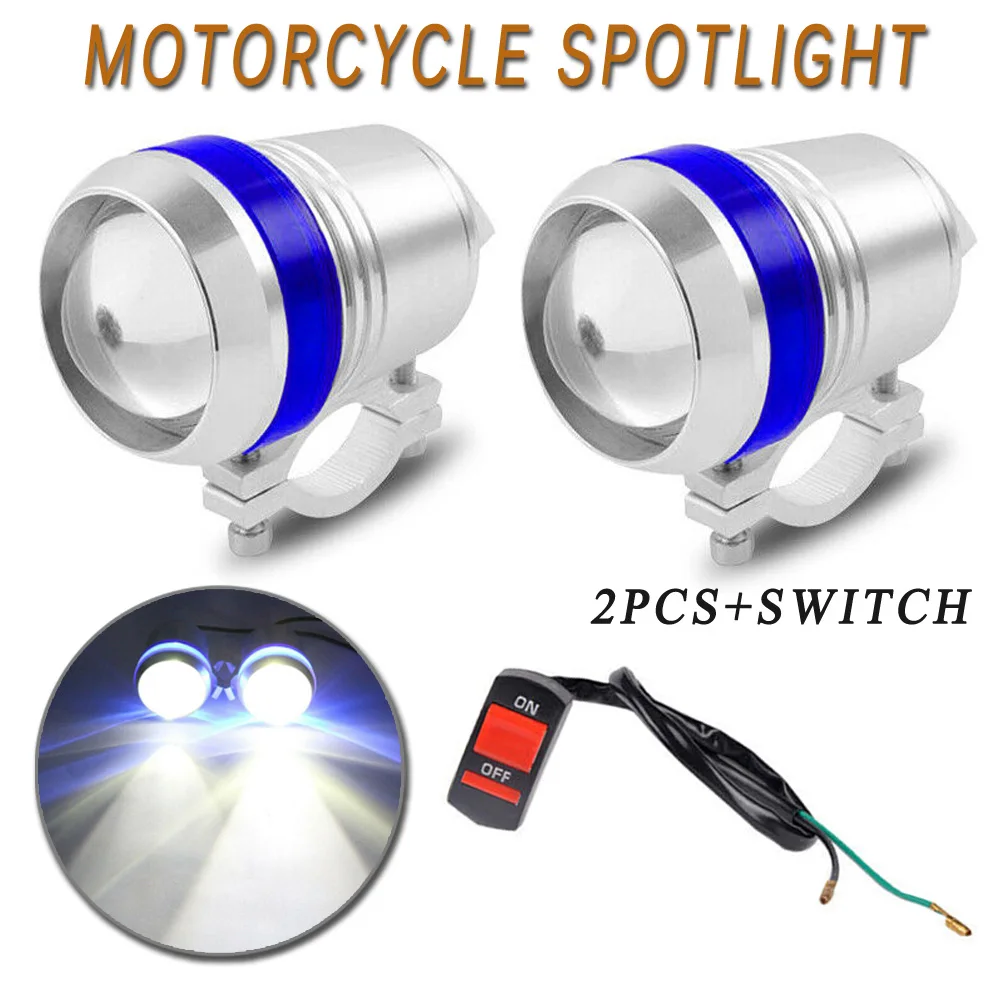 2 шт. 30 Вт U3 Angel Eye Светодиодный прожектор для вождения мотоцикла противотуманный светильник+ переключатель