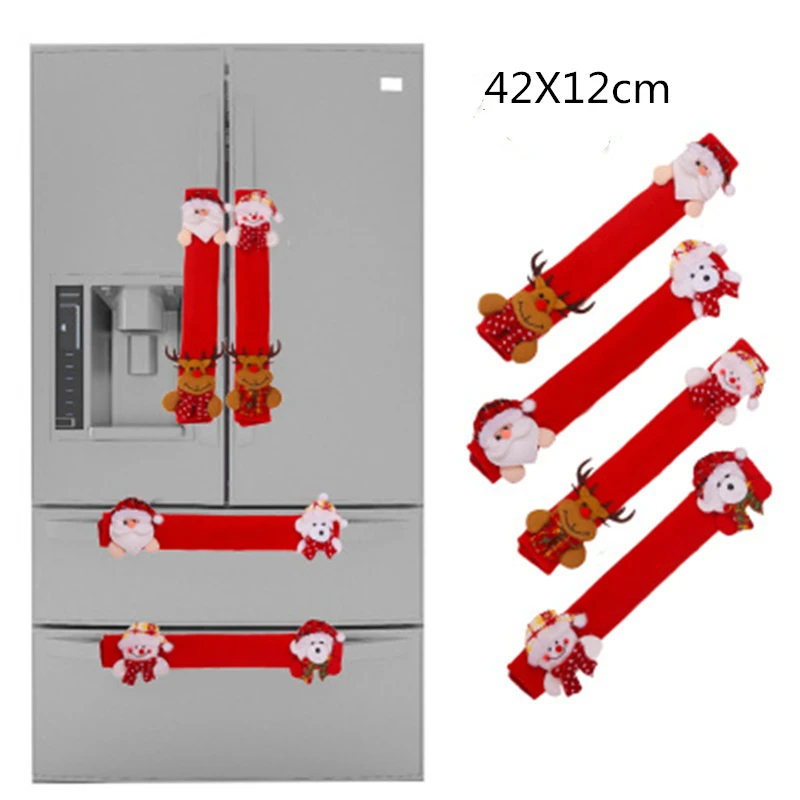 Snowman Santa Elk Refrigerator Sticker Kitchen Tools Christmas Decoration for Home Christmas Fridge Stickers - Цвет: C