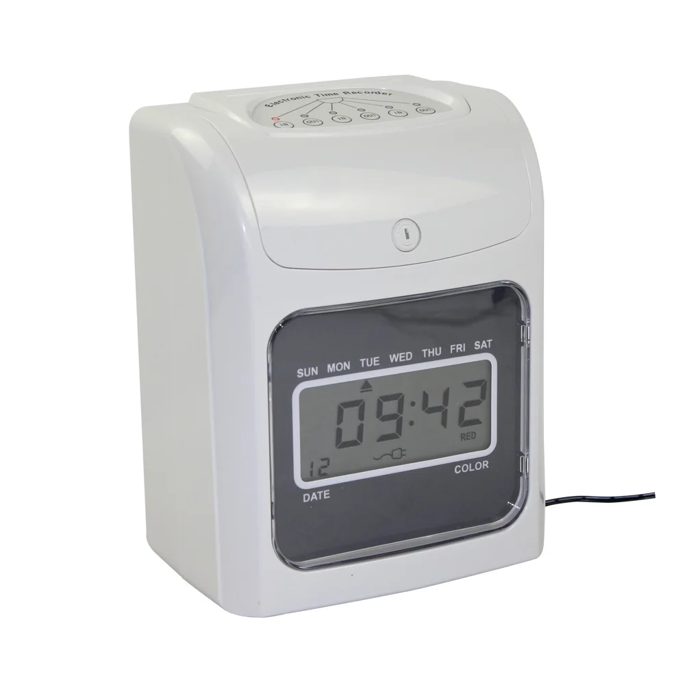 Cartão Perfurador Relógio de Tempo com Bateria Gravador de Tempo Pessoal do Escritório Comparecimento Gravador de Tempo Eletrônico para Estudantes - Imagem 4
