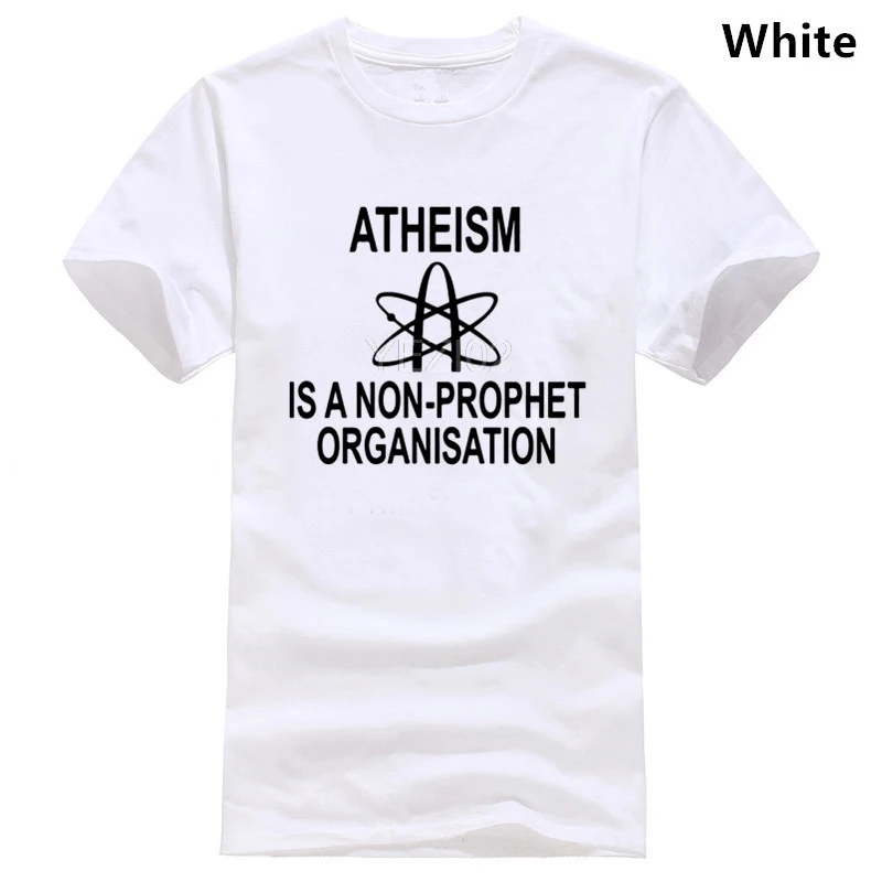 Атеизм не пророк смешные мужские футболки шутка атеист анти религия Бог вера |