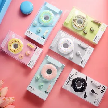 

Cute Donuts Macaron Earphone 3.5mm In-ear Stereo Wired Earbuds with Mic Earphone Case for Kids Girls MP3 Gifts for IPhone Xiaomi