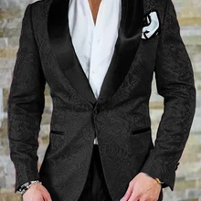 Смокинги друзей жениха Черная шаль отворотом Лучший мужской костюм свадебный мужской блейзер костюмы на заказ(куртка+ брюки