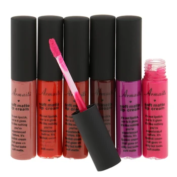 

6 Colors Waterproof Matte Lip Gloss Set Liquid Lipstick Pencil Lip Stick Makeup Kit Long Lasting Moisturizing
