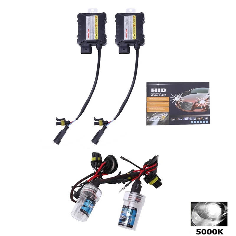 2 шт 5000 К/6000 К/10000 К H8/H9/H11 HID ксеноновые лампы преобразования комплект 55 Вт - Испускаемый цвет: 5000k