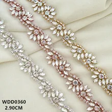 (1 yarda) cinturón de novia con diamantes de imitación, adorno de boda, cinturón de vestido de novia de diamante dorado, faja de boda de cristal para vestido de novia WDD0360