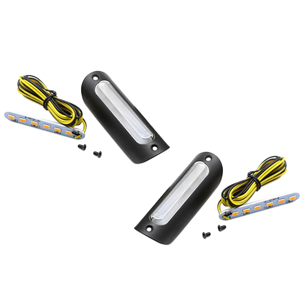 2PCS Motorcycle Handlebar Turn Signal Light DC 12V LED Bar End Lamp Indicator Blinker Amber Lights for Harley Motorbike
